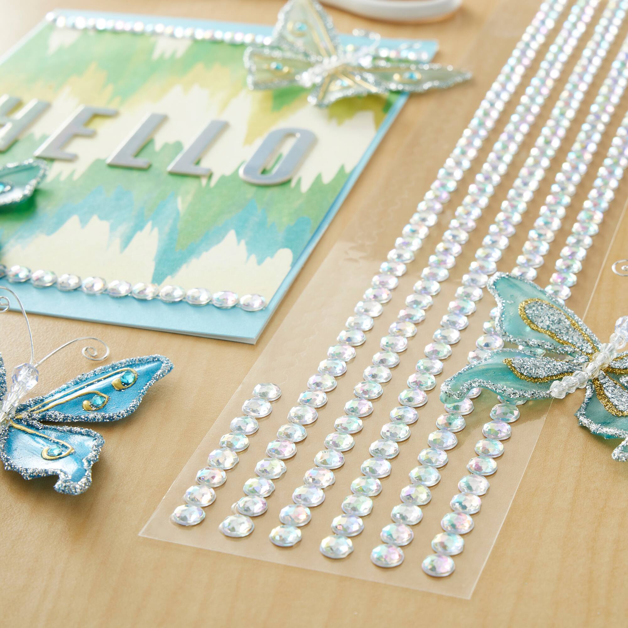 12 Packs: 6 ct. (72 total) Iridescent Clear Rhinestone Borders by Recollections™